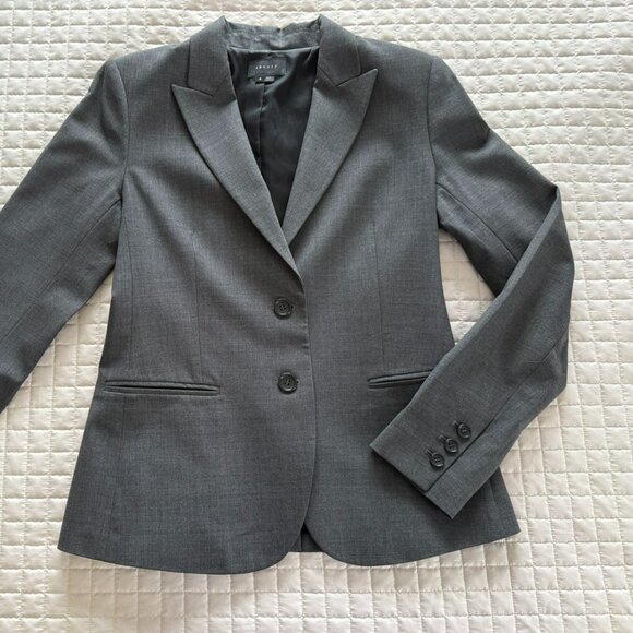 Theory Blazer Classic Grey 2 Button Size 8 - Picture 1 of 6